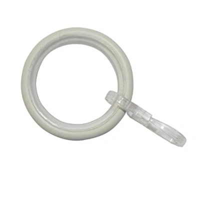 Afbeelding van GARDINIA Gordijnringen Elba, 10 stuks, incl. glij inzetstuk en gordijnhaak, Ø 29/38 mm, breedte: 3,5 metaal, ivoor