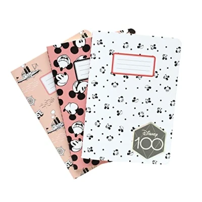 Afbeelding van Set 3 notitieboek Mickey 100ste Verjaardag A6 notitieboekjes Notebooks Met Gelijnde Pagina&#039;S Diary Klein notitieboekje