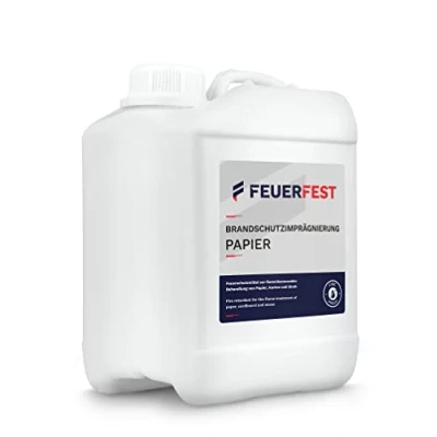 Afbeelding van FEUERFEST® Brandschutzimprägnierung für Papier, Pappe und Stroh DIN 4102 B1 Flammschutzmittel/Brandschutzmittel 2,5L Canister