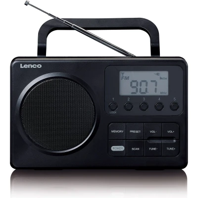 Afbeelding van Lenco MPR 035BK Compacte draagbare FM Radio met LCD scherm Zwart