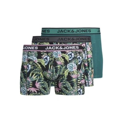 Afbeelding van JACK &amp; JONES JUNIOR boxershort JACDREW set van 3 groen/zwart/roze