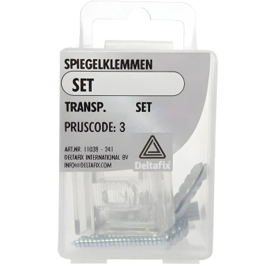 Afbeelding van Deltafix spiegelklem transparant set