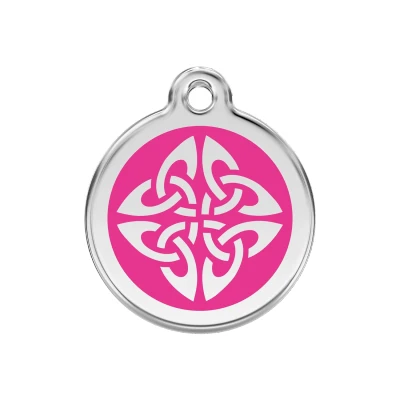 Afbeelding van Tribal Arrows Hot Pink roestvrijstalen hondenpenning medium/gemiddeld dia. 3 cm RedDingo