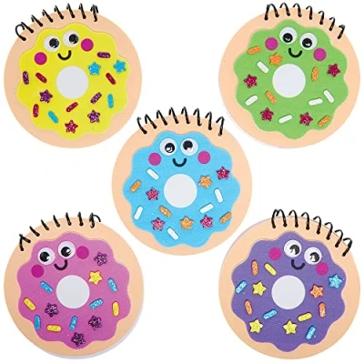 Afbeelding van Baker Ross FX701 Donut Mini Notitieboek Sets Set van 5, Schuim Kunst en Knutsel voor Kinderen