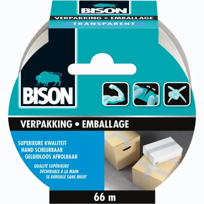 Afbeelding van 6x Bison Tape Verpakking Transparant 66 m