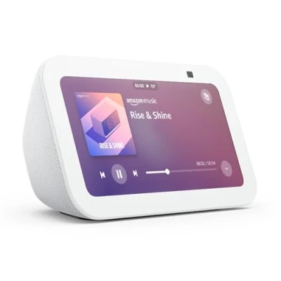 Afbeelding van Amazon Echo Show 5 (3e generatie) Slim scherm en slimme wekker met scherpe geluidskwaliteit Smartspeaker wifi, bluetooth Alexa (spreekt Nederlands) Wit