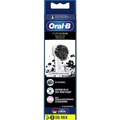 Afbeelding van Oral B Opzetborstels Pure Clean Actieve Kool 8 Stuks
