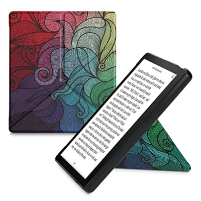 Afbeelding van kwmobile e reader hoesje compatibel Met Amazon Kindle Oasis 10. Generation hoes standaard Ereader cover van kunstleer In roze/blauw/groen