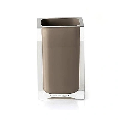 Afbeelding van Gedy Auckland badkamer taupe, afmetingen en gewicht: 11 x 7,2 cm &amp; 0,29 kg, hoogwaardige tandenborstelhouder van transparante hars, R&amp;E design, handgemaakt, 2 jaar garantie, uniek