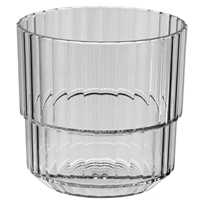 Afbeelding van APS Drinkbeker LINEA, hoogwaardig Tritan kunststof drinkglas met 0,22 liter, BPA vrij, stapelbaar, onbreekbaar herbruikbaar en vaatwasmachinebestendig, 220 ml, french grey