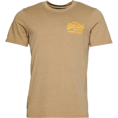 Afbeelding van Superdry Vintage LOGO NEON Tshirt print, Heren, Maat: Small, Canyon sand brown