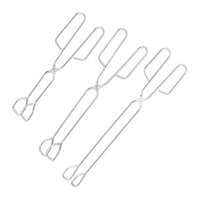 Afbeelding van Relaxdays barbecuetang rvs set van 3 24 30 38 cm vlees groente salade voor bbq en keuken zilver