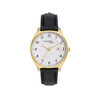 Afbeelding van Mooi Leren Heren Adora horloge Met datum