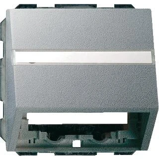 Afbeelding van Gira Systeem 55 datakap met draagring en tekstkader kleur aluminium