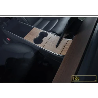 Afbeelding van Auto Center Console Wrap Cover Kit Panel Sticker, Houtnerf Interieur Decoratie Beschermende Film Decal Trim Voor Tesla Model 3/Model Y 2017 2020