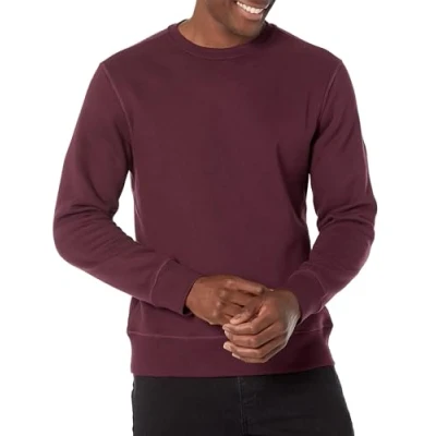 Afbeelding van Amazon Essentials Men&#039;s Fleecetrui met ronde hals (verkrijgbaar in grote en lange maten), Bordeauxrood, XXL