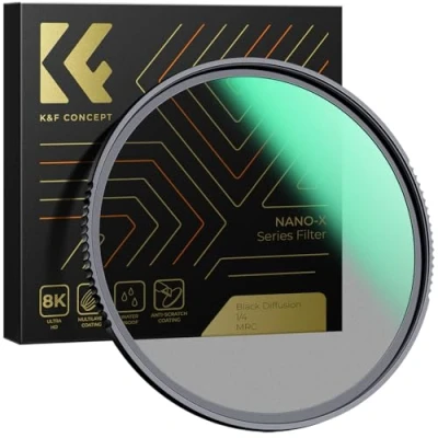Afbeelding van K&amp;F Concept nano X Black Mist 1/4 filter 77mm Promist van optisch glas met 28 voudige coating, Diffusie voor video opname/portretfotografie