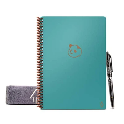 Afbeelding van Rocketbook Panda Planner, herbruikbare dagelijkse, wekelijkse, maandelijkse planner met 1 Pilot Frixion pen en microvezeldoek inbegrepen, lichtblauw omslag A5