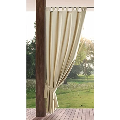 Afbeelding van Eurofirany Tuingordijn met lusgordijn, 1 stuks, afneembare lussen, zonwering, inkijkbescherming, winddicht, waterdicht, voor paviljoen, terras, pergola, 155 x 200 cm, grafiet