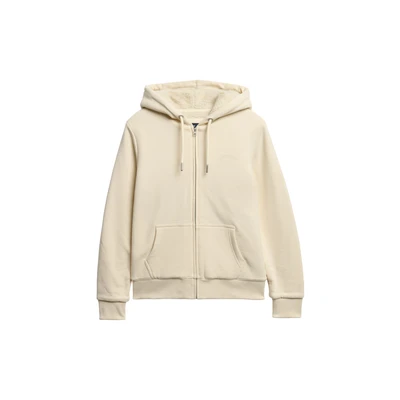 Afbeelding van Superdry Vrouwen Hoodie met Rits en Borgvoering Crème Grootte: 42