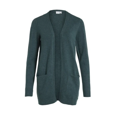 Afbeelding van Vila Viril L S Open Knit Cardigan Noos 14044041 Donkergroen Dames The Stone