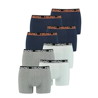 Afbeelding van HEAD Herenboxershort ondergoed (verpakking van 8 stuks), Grijs Combo/Blauw Oranje, M