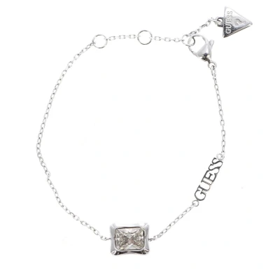 Afbeelding van GUESS armband Bamboo Crystal Bracelet Rhodium zilverkleurig