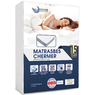 Afbeelding van Dreamzie Matrasbeschermer Voor Matras 180 x 200 cm Waterdicht met 4 Elastische Hoeken Gecertificeerd OEKO TEX® twee stuks