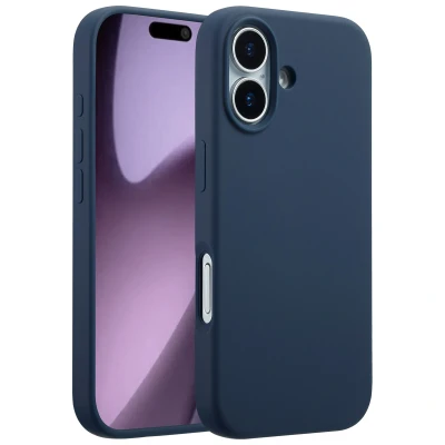 Afbeelding van Apple iPhone 17 MagSafe Hoesje Siliconen en TPU (zacht) Accezz Softcase/Backcover Donkerblauw Telefoonhoesje