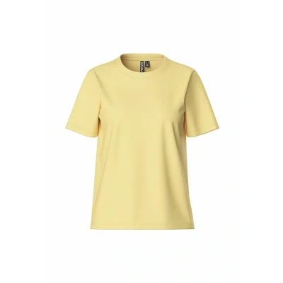 Afbeelding van Pieces Pcria Solid TEE Tshirt basic, Dames, Maat: XS, Pale banana