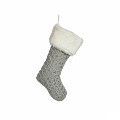 Afbeelding van Krist+ Kerstversiering Kerstsok Grijs Stof 28 X 4 46 Cm (12 Stuks)