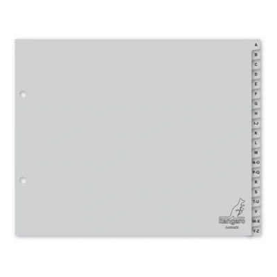 Afbeelding van Kangaro tabbladen 180x210mm speciaal voor ordners PP 120 micron 2 gaats 20 delig letters G420AZS