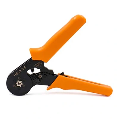 Afbeelding van Heschen Krimptang HSC8 6 6, zelf verstelbare mini krimptang, inzetstuk voor kabeleindhulzen 0,25 6,0 mm2 (23 10 AWG) oranje