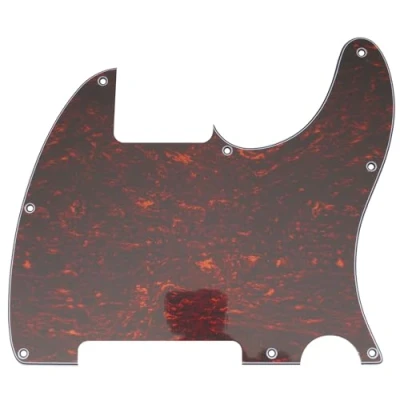 Afbeelding van Musiclily 8 Schroefgaten Gitaar Tele Slagplaat Blank voor Fender USA/Mexican Telecaster Esquire, 4 laags Red Tortoise