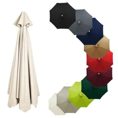 Afbeelding van IMUNKT Parasol Vervangende Hoes Buiten Luifel, 270cm 300cm 8/6 Baleinen, Strand Patio Tuinparasol Stof, Uv Bescherming Winddichte Hoes(Beige,300cm/8 ribs)