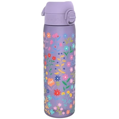Afbeelding van ION8 Waterfles, 500ml/18 oz, Lekvrij, Makkelijk te Openen, Veilige Vergrendeling, Vaatwasserbestendig, BPA vrij, Draaghendel, Past in Bekerhouders, Schoon, Geurvrij, Drinkfles,Fijne Bloemen