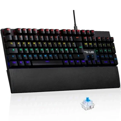 Afbeelding van Bluetooth Toetsenbord The G Lab AZERTY Zwart Frans