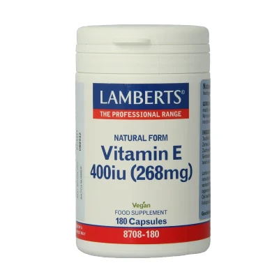 Afbeelding van Lamberts Vitamine E 400ie Natuurlijk, 180 Veg. capsules