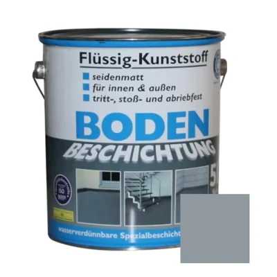 Afbeelding van Dynamic24 Vloeibare kunststof vloercoating, 5 liter, 50 m², betonverf, betoncoating, vloer, dekvloer, kleur, hal, dekvloerverf, vloerverf voor binnen en buiten, kelder, terras, keldervloer, staalgrijs