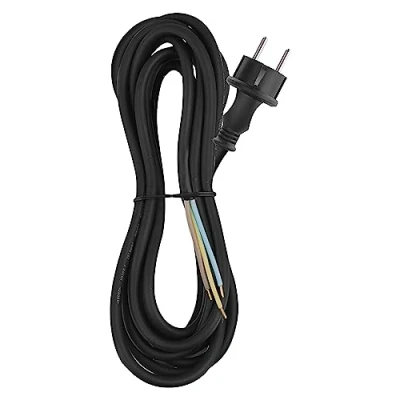 Afbeelding van EMOS SY 11 strijkijzer aansluitkabel, 1x 5 m/voedingskabel/aansluitkabel/strijkijzerkabel van rubber, 3X 1,5 mm, H05RR F, zwart