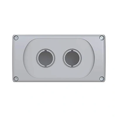 Afbeelding van Abb pilot devices drukknopkast kunststof leeg 2 gats ip66 deksel donker grijs bodem licht 1sfa611812r1000