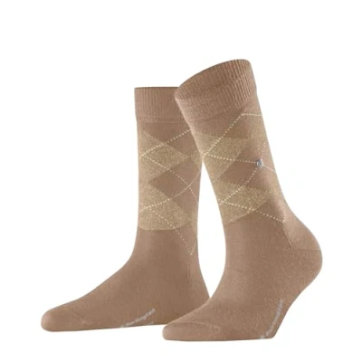 Afbeelding van Burlington Marylebone Lurex sokken, ondoorzichtig, scheerwol, bruin (camel 5038), 36 41 EU