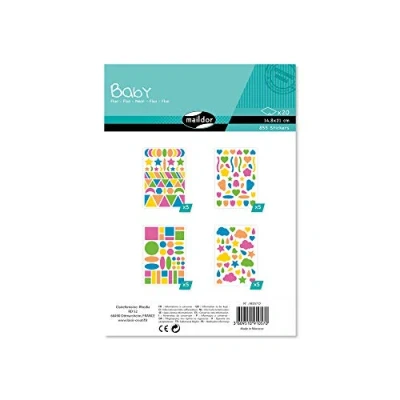 Afbeelding van Maildor AE057C Baby Stickers Pack (met 20 vellen in formaat DIN A5, 14,8 x 21 cm, ideaal voor kinderen vanaf 2 jaar) 1 pak neon