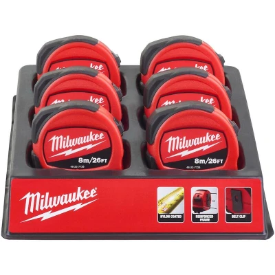 Afbeelding van Milwaukee 48227726 8m/26ft Pro Compact Meetlint S8 26/25, rood