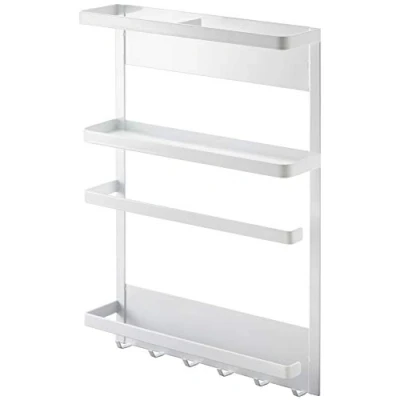 Afbeelding van Yamazaki Opbergrek Tower Magnetisch Keukenrek Wit 24,5x6,5x34cm