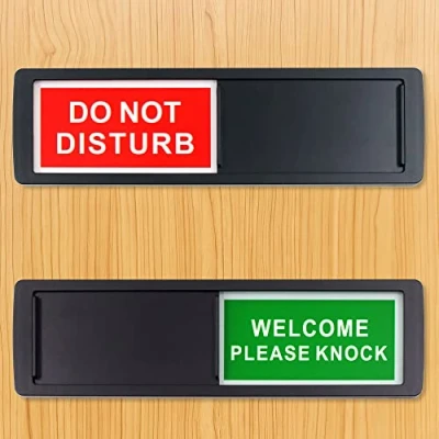 Afbeelding van 2 stuks 7 x Inch Do Not Disturb Sign, Slider Deur Indicator Sign voor Kantoor Thuis, Klop Privacy Niet Storen en Welkom
