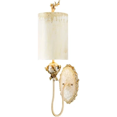 Afbeelding van Flambeau LED Wandlamp Trellis 1X E27 Max 60W Putty Patina &amp; Silver Leaf