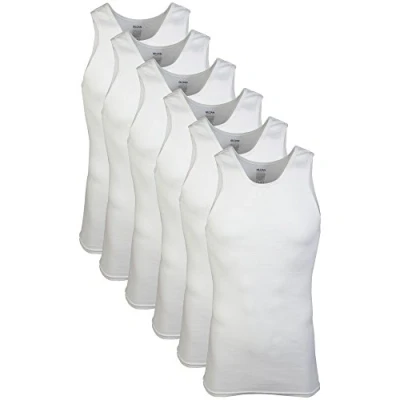 Afbeelding van Gildan Heren A shirts tanks multipack onderhemd, wit (6 stuks)., XXL