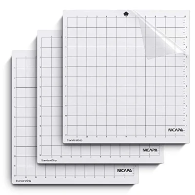 Afbeelding van NICAPA Snijmat voor Silhouette Cameo 4/3/2/1 (StandardGrip, 30 x cm, 3 pack) zelfklevende en antislip flexibele geruite snijmatten reservematten accessoireset vinyl knutselen naaien