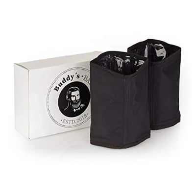Afbeelding van Buddy&#039;s Bar Set van 2 koelmanchetten, voor flessen tot Ø 9,5 cm, flessenkoeler champagne en champagneflessen, wijnkoeler, waterafstotende nylonstof, zwart